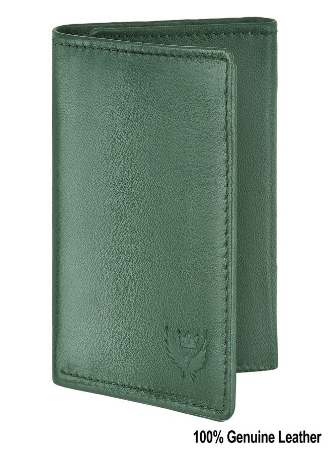 LORENZ Trifold Closure Forest Green RFID Blocking Leather Wallet for Men with ID Slot | Soft Nappa Top Grain Men’s Leather Wallet | GL-15 - Image 2